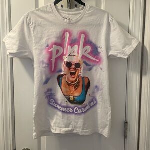White P!nk Summer Carnival Graphic T-Shirt